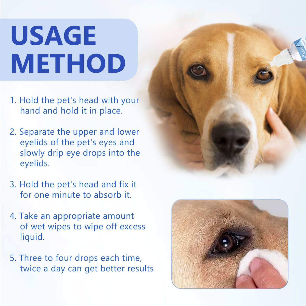 Yegbong Pet Eye Drops, Cats And Dogs Eye Cleaning Care Pet Eye Wash Tear Stain Remover