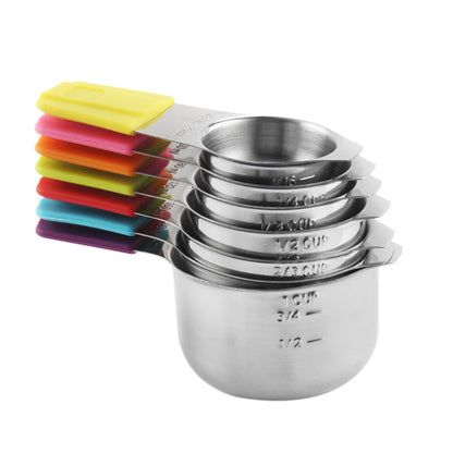 304 Stainless Steel Measuring Cup Measuring Spoon Set Silicone Magnetic Suction Measuring Spoon Magnetic Hanging Baking Utensils