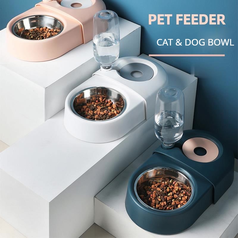 Anti-Overturn Automatic Water & Food Bowl for Dogs & Cats