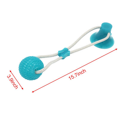 Interactive fun Pet toy with suction cup dog push toy with TPR ball Pet Tooth Cleaning,Chewing,Playing, IQ Treat Ball Puppy Toys