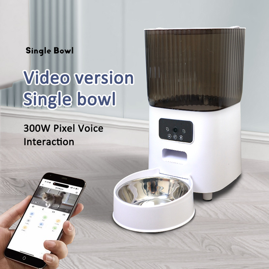 Smart Cat Feeder with Camera — 5L Double Bowl, WiFi & Video