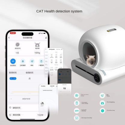 Factory Direct Smart Litter Box with Ionization Deodorization, Automatic Sensor Cleaning, Self-Flushing Cat Toilet