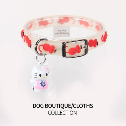 Pet Collars Cat and Dog Luminous Bell Collars Adjustable Rubber Luminous Dog Walking Supplies