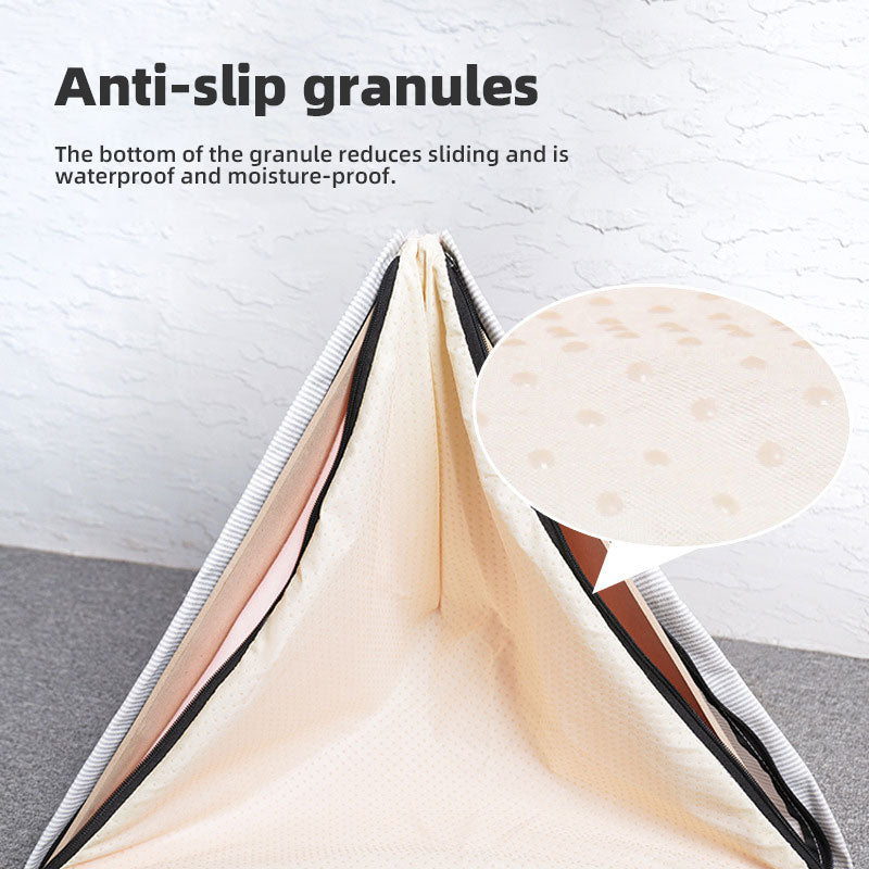 Foldable Striped Triangle Pet Tent Cat Kennel Dog House