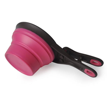 Multifunctional Folding Silicone Dog Bowl Feeder Portable Pet Food Container Measuring Cup Spoon Dogs Feed Storage Tool
