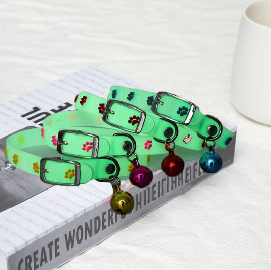 Glow-in-the-Dark Pet Collar with Bell