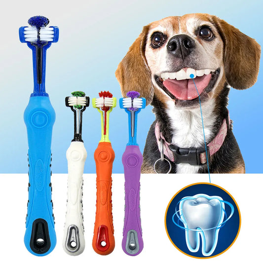 Three-Sided Pet Toothbrush